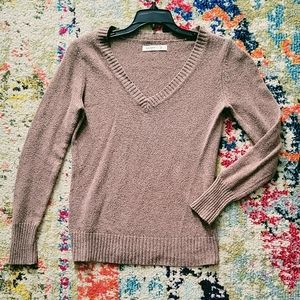 V-neck brown sweater
